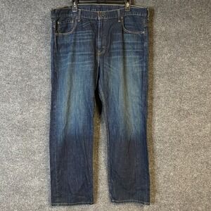 Levi Strauss 569 Loose Fit Straight Leg Dark Wash Denim Jeans Mens 38x31